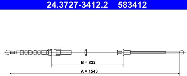 ATE 24.3727-3412.2 - Ντίζα, φρένο ακινητοποίησης www.parts5.com