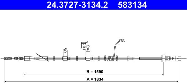 ATE 24.3727-3134.2 - Cable, parking brake www.parts5.com