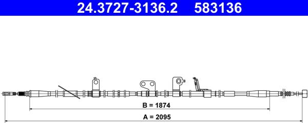 ATE 24.3727-3136.2 - Cable, parking brake www.parts5.com