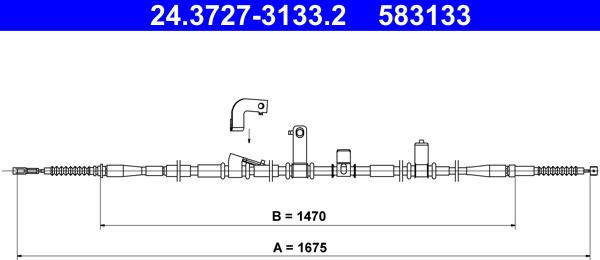 ATE 24.3727-3133.2 - Cable, parking brake www.parts5.com