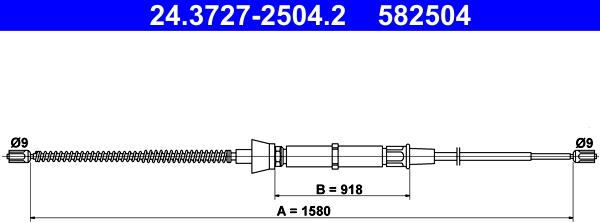 ATE 24.3727-2504.2 - Tažné lanko, parkovací brzda www.parts5.com