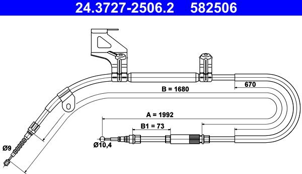 ATE 24.3727-2506.2 - Cable, parking brake www.parts5.com