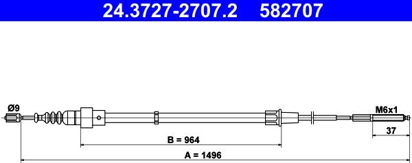 ATE 24.3727-2707.2 - Cable, parking brake www.parts5.com