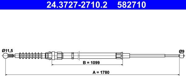 ATE 24.3727-2710.2 - Жило, ръчна спирачка www.parts5.com