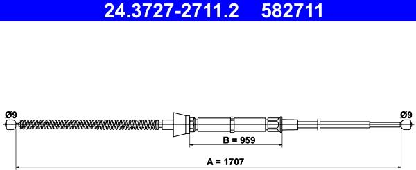 ATE 24.3727-2711.2 - Čelično uže, parkirna kočnica www.parts5.com