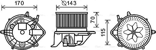 Ava Quality Cooling BW8458 - Ventilator, habitaclu www.parts5.com