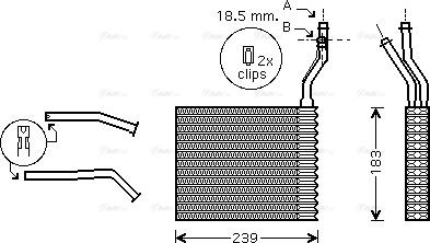 Ava Quality Cooling FDA6364 - Heat Exchanger, interior heating www.parts5.com