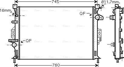 Ava Quality Cooling FDA2425 - Радиатор, охлаждане на двигателя www.parts5.com