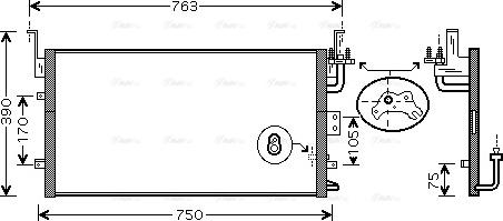 Ava Quality Cooling HY 5135 - Condenser, air conditioning www.parts5.com