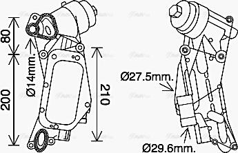 Ava Quality Cooling OL3684H - Oil Cooler, engine oil www.parts5.com