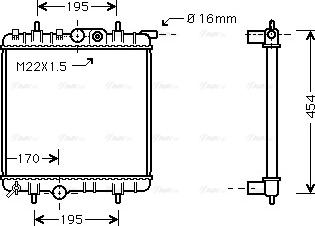 Ava Quality Cooling PE 2243 - Radiator, engine cooling www.parts5.com