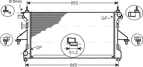 Ava Quality Cooling PEA2309 - Chladič, chlazení motoru www.parts5.com