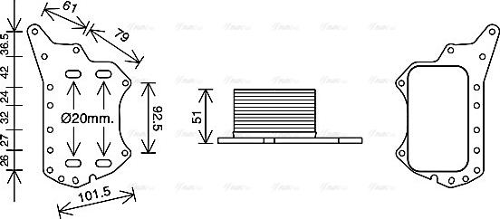 Ava Quality Cooling RT3638 - Масляный радиатор, двигательное масло www.parts5.com