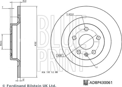 Blue Print ADBP430061 - Disc frana www.parts5.com