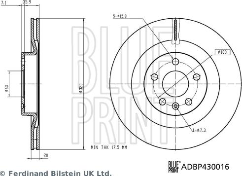 Blue Print ADBP430016 - Disc frana www.parts5.com