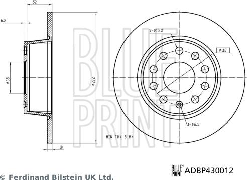 Blue Print ADBP430012 - Δισκόπλακα www.parts5.com