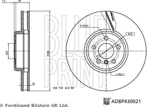 Blue Print ADBP430021 - Disc frana www.parts5.com