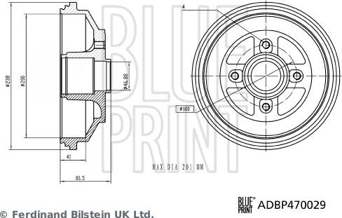 Blue Print ADBP470029 - Brake Drum www.parts5.com