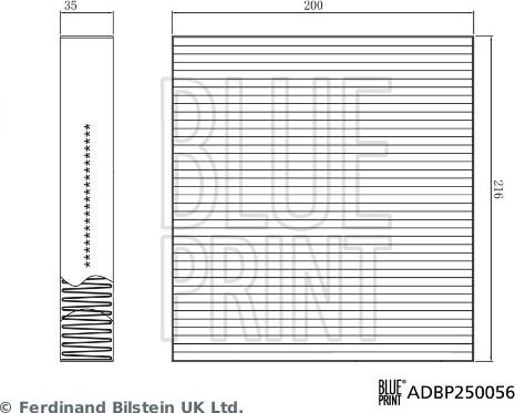 Blue Print ADBP250056 - Филтър купе (поленов филтър) www.parts5.com