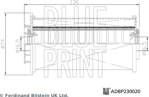 Blue Print ADBP230020 - Filtro combustible www.parts5.com