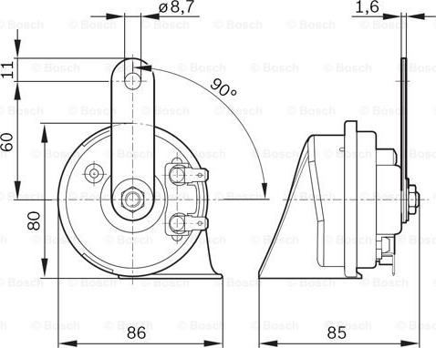 BOSCH 9 320 335 007 - Fanfare Horn www.parts5.com