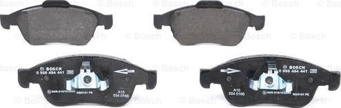 BOSCH 0 986 494 441 - Тормозные колодки, дисковые, комплект www.parts5.com