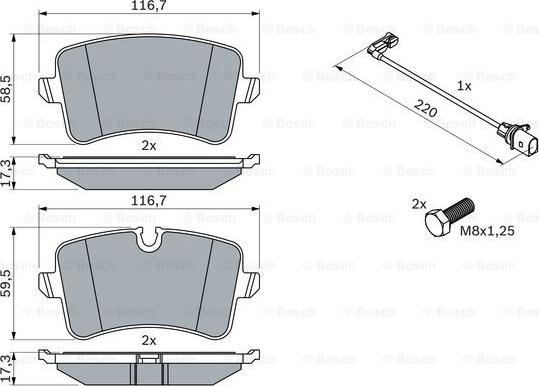 BOSCH 0 986 494 488 - Тормозные колодки, дисковые, комплект www.parts5.com