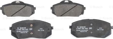 BOSCH 0 986 494 422 - Brake Pad Set, disc brake www.parts5.com