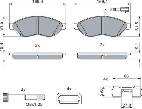 BOSCH 0 986 494 591 - Set placute frana,frana disc www.parts5.com