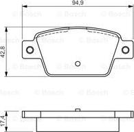 BOSCH 0 986 494 536 - Тормозные колодки, дисковые, комплект www.parts5.com