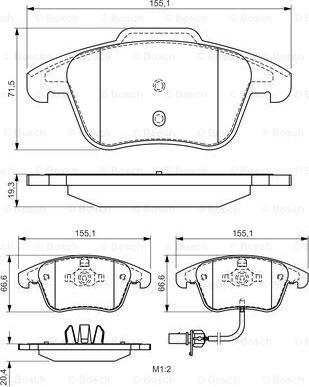 BOSCH 0 986 494 538 - Brake Pad Set, disc brake www.parts5.com