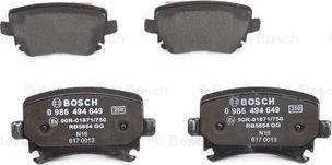 BOSCH 0 986 494 649 - Brake Pad Set, disc brake www.parts5.com