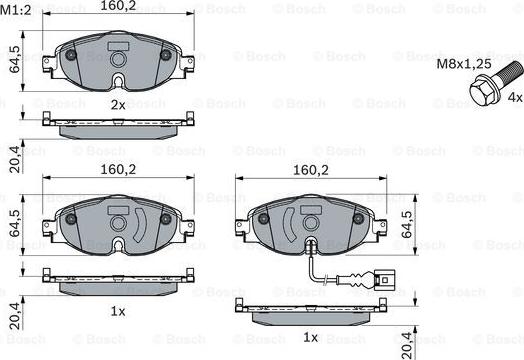 BOSCH 0 986 494 660 - Sada brzdových platničiek kotúčovej brzdy www.parts5.com