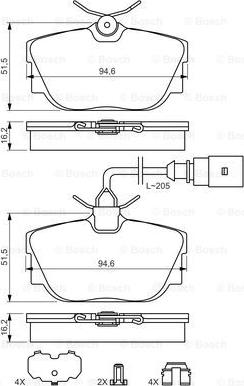 BOSCH 0 986 494 619 - Fékbetétkészlet, tárcsafék www.parts5.com