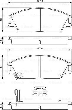 BOSCH 0 986 494 620 - Brake Pad Set, disc brake www.parts5.com