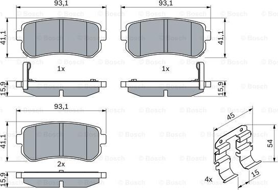 BOSCH 0 986 494 627 - Set placute frana,frana disc www.parts5.com