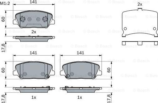 BOSCH 0 986 494 671 - Тормозные колодки, дисковые, комплект www.parts5.com