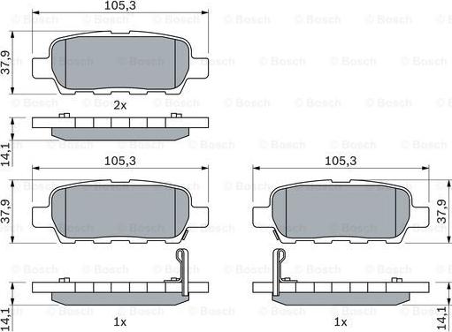 BOSCH 0 986 494 090 - Brake Pad Set, disc brake parts5.com