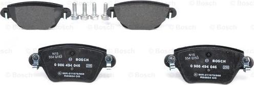 BOSCH 0 986 494 046 - Brake Pad Set, disc brake parts5.com