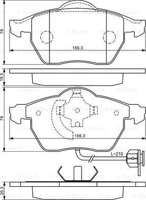 BOSCH 0 986 494 050 - Zestaw klocków hamulcowych, hamulce tarczowe www.parts5.com