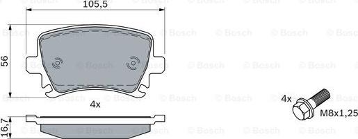 BOSCH 0 986 494 053 - Σετ τακάκια, δισκόφρενα www.parts5.com