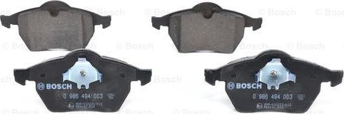 BOSCH 0 986 494 003 - Kit de plaquettes de frein, frein à disque www.parts5.com