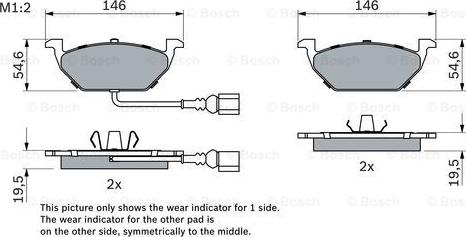 BOSCH 0 986 494 019 - Piduriklotsi komplekt,ketaspidur www.parts5.com