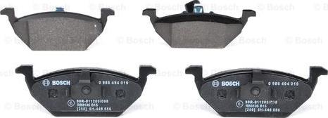 BOSCH 0 986 494 019 - Piduriklotsi komplekt,ketaspidur www.parts5.com