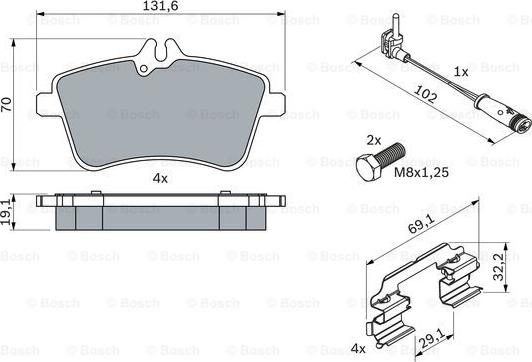 BOSCH 0 986 494 085 - Brake Pad Set, disc brake parts5.com