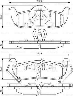 BOSCH 0 986 494 142 - Тормозные колодки, дисковые, комплект www.parts5.com