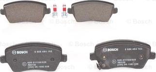 BOSCH 0 986 494 160 - Brake Pad Set, disc brake www.parts5.com