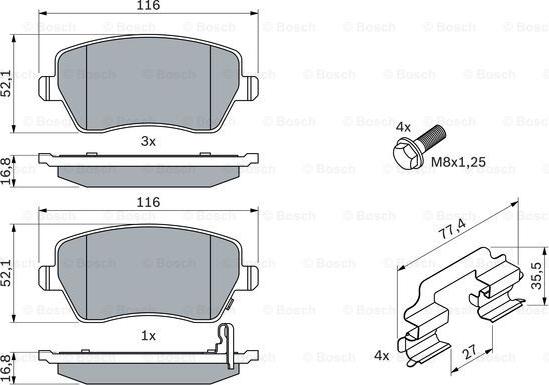 BOSCH 0 986 494 160 - Brake Pad Set, disc brake www.parts5.com