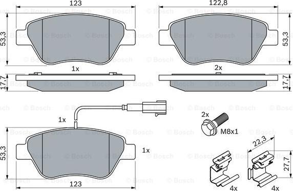 BOSCH 0 986 494 113 - Тормозные колодки, дисковые, комплект www.parts5.com