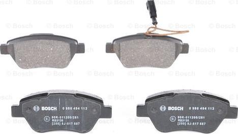 BOSCH 0 986 494 113 - Тормозные колодки, дисковые, комплект www.parts5.com